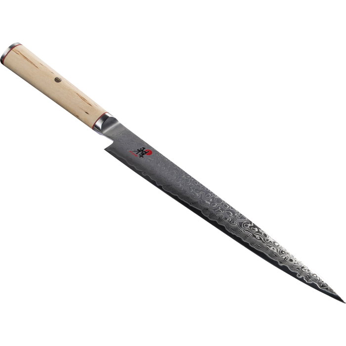 Miyabi 5000MCD Sujihiki 24cm de acero MC63 con mango de madera de abedul de color marrón/plata de 37,4 cm de longitud total de producto Miyabi 5000MCD Sujihiki 24cm de acero MC63 con mango de madera de abedul de color marrón/plata de 37,4 cm de longitud total de producto