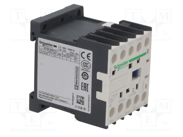 SCHNEIDER ELECTRIC Contactor TeSys K LC1K1601B7 3-polar 16A 24VAC