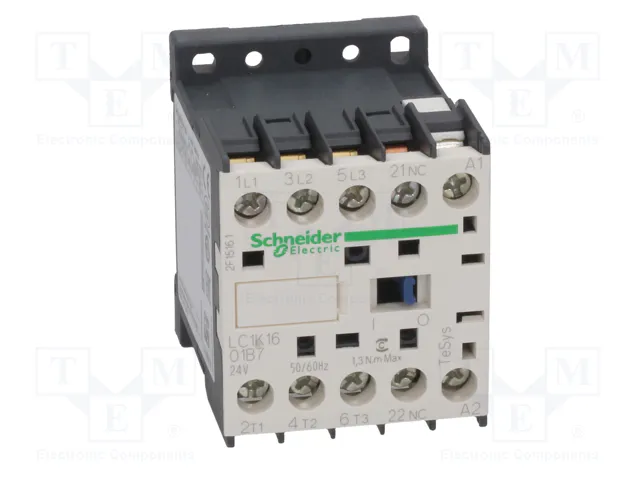 SCHNEIDER ELECTRIC Contactor TeSys K LC1K1601B7 3-polar 16A 24VAC