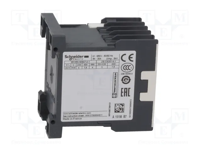 SCHNEIDER ELECTRIC Contactor TeSys K LC1K1601B7 3-polar 16A 24VAC