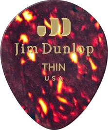 Dunlop Pack 72 Púas Genuine Celluloid Teardrop Shell - Thin