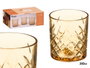 Vivalto Vaso Troquelado 350 ml Ámbar 8,5 x 9,5 cm Vidrio (Set de 24)