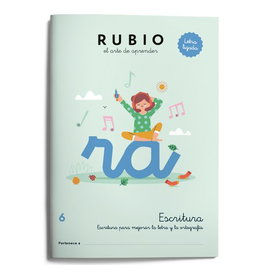 RUBIO Cuaderno A4 Escritura Letra Ligada 6 (Primaria)