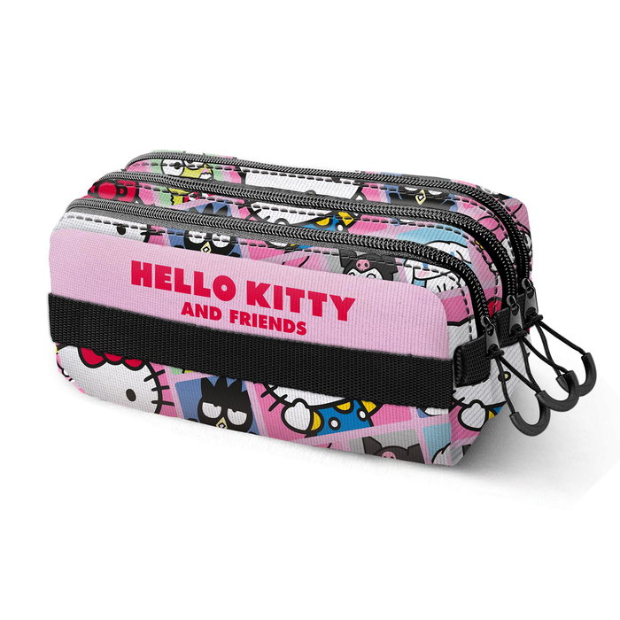 Sanrio Hello Kitty Estuche Portatodo Trick FAN 2.2 Panels 3 Compartimentos Cremallera Material Ripstop con Cinta para Trolley Multicolor