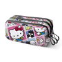 Sanrio Hello Kitty Estuche Portatodo Trick FAN 2.2 Panels 3 Compartimentos Cremallera Material Ripstop con Cinta para Trolley Multicolor