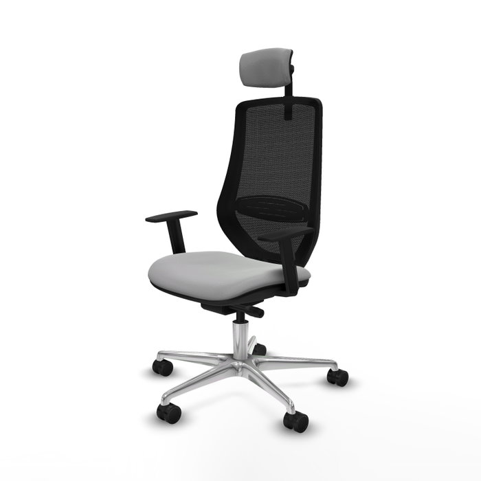 PIQUERAS Y CRESPO Silla de oficina Mardos con mecanismo Sincro/Traslack Gris claro y Negro