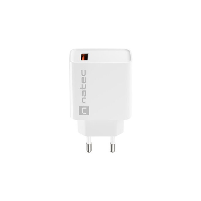 Natec Ribera Cargador USB-A 18W Blanco Carga Rápida Universal