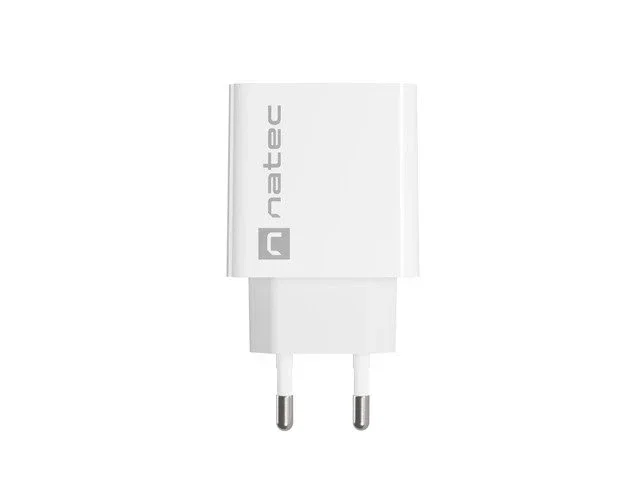 Natec Ribera Cargador de Pared USB-A 18W QC 3.0 Carga Rápida con Quick Charge 3.0 para Interiores - Blanco