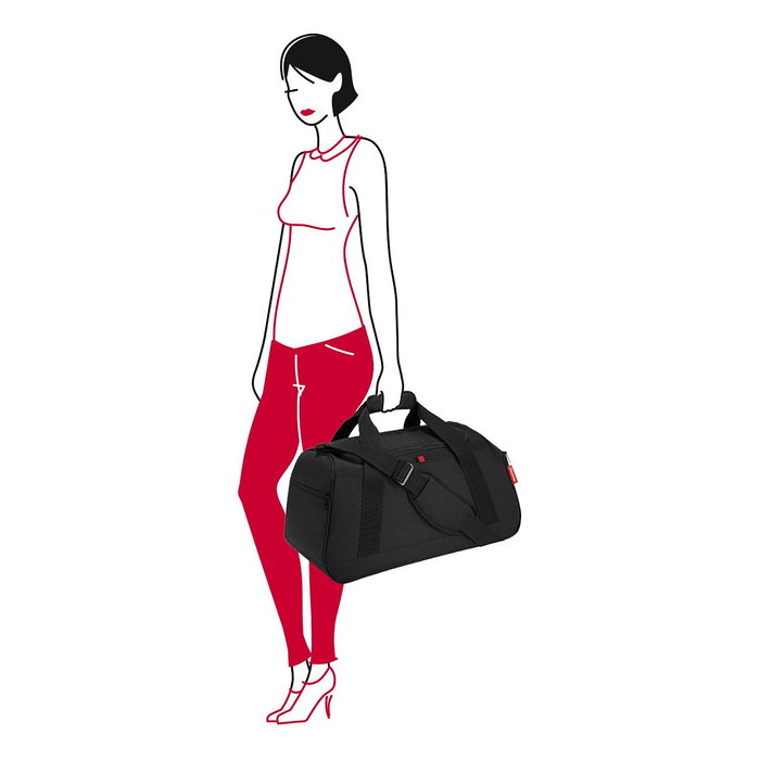 Reisenthel Activitybag Bolso Deporte y Viajes 35L Negro Poliéster - Correas Acolchadas, Bolsillos Malla y Lateral - 54 x 30 x 33 cm