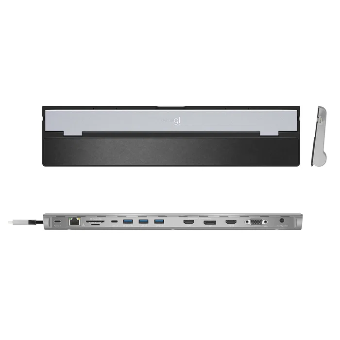 j5create JCD543 Docking Station USB-C Triple Monitor 100W PD, 4K HDMI/DisplayPort/VGA, Negro/Plata j5create JCD543 Docking Station USB-C Triple Monitor 100W PD, 4K HDMI/DisplayPort/VGA, Negro/Plata