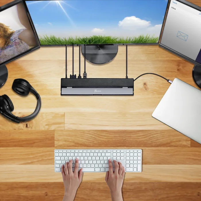 j5create JCD543 Docking Station USB-C Triple Monitor 100W PD, 4K HDMI/DisplayPort/VGA, Negro/Plata j5create JCD543 Docking Station USB-C Triple Monitor 100W PD, 4K HDMI/DisplayPort/VGA, Negro/Plata