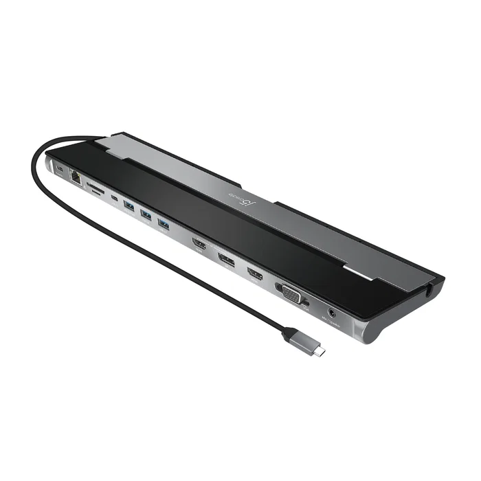 j5create JCD543 Docking Station USB-C Triple Monitor 100W PD, 4K HDMI/DisplayPort/VGA, Negro/Plata j5create JCD543 Docking Station USB-C Triple Monitor 100W PD, 4K HDMI/DisplayPort/VGA, Negro/Plata