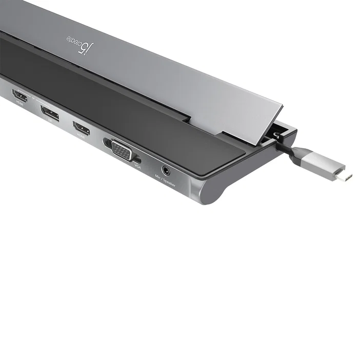 j5create JCD543 Docking Station USB-C Triple Monitor 100W PD, 4K HDMI/DisplayPort/VGA, Negro/Plata j5create JCD543 Docking Station USB-C Triple Monitor 100W PD, 4K HDMI/DisplayPort/VGA, Negro/Plata