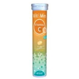 ELADIET Vit & Min Vitamina C 15 Comprimidos Efervescentes con Zinc, Bioflavonoides y Camu Camu - Complemento Alimenticio