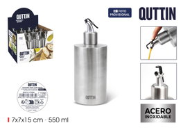 Quttin Aceitera de Acero Inoxidable con Tapón 550ml
