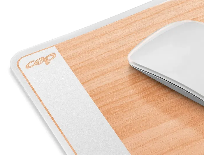 Cep Alfombrilla de ratón bambú con solapa transparente 210x150x2 mm Antideslizante Lavable