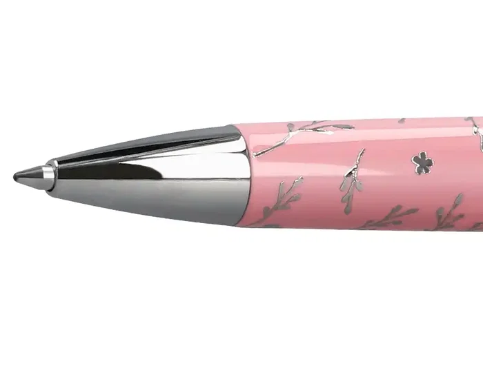 Belius Bella Boligrafo de Aluminio Diseño Plateado Relieve Tinta Azul Caja de Diseño Color Rosa