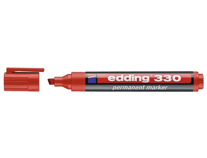 Edding Marcador Permanente 330 Rojo Punta Biselada (Set de 10)