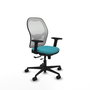 PIQUERAS Y CRESPO Silla de oficina Jorquera con mecanismo Sincro/Traslack, Tela Turquesa y Malla Blanca