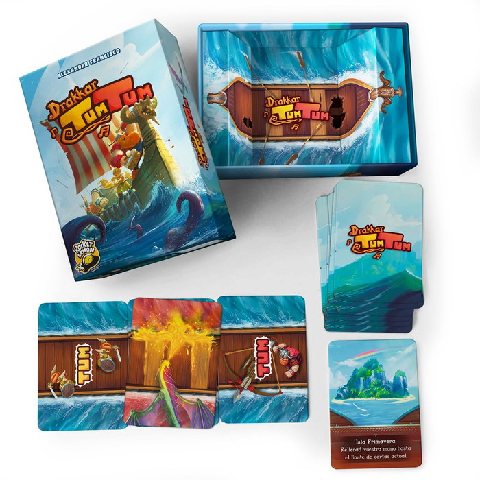 Rocket Lemon Games Drakkar Tum Tum Juego de Mesa Cooperativo Musical Vikingos