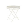 DKD Home Decor Mesa Redonda Comedor Terraza Jardín Blanco Metal Plegable 70 x 73 x 70 cm