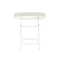 DKD Home Decor Mesa Redonda Comedor Terraza Jardín Blanco Metal Plegable 70 x 73 x 70 cm