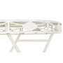 DKD Home Decor Mesa Redonda Comedor Terraza Jardín Blanco Metal Plegable 70 x 73 x 70 cm