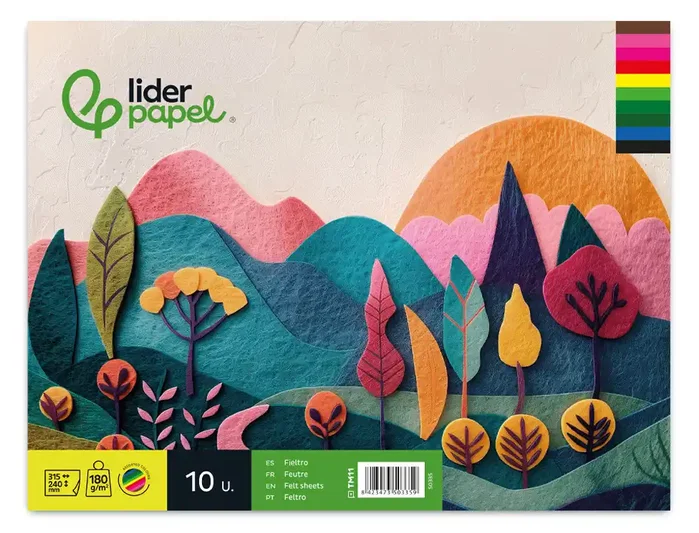 Liderpapel Bloc trabajos manuales 240x315mm 10 Hojas Colores Surtidos
