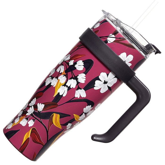 Cook Concept Mug Térmico Miami Winter 1,2 L Acero Inoxidable con Asa y Tapa Ideal para Llevar