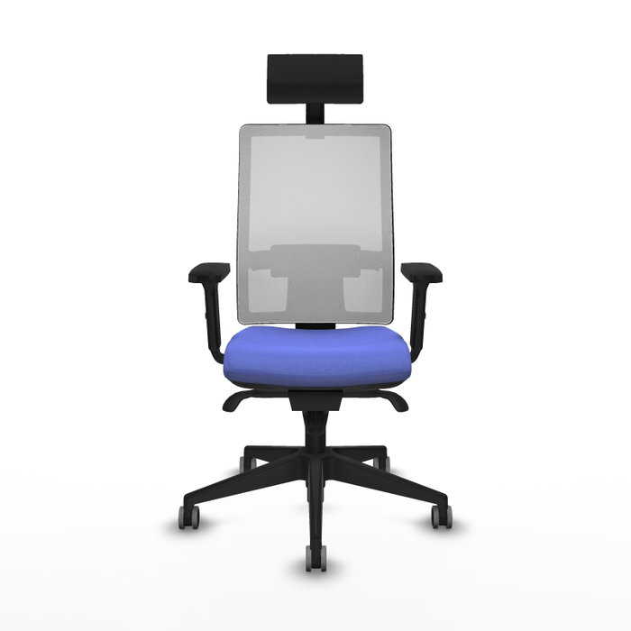 PIQUERAS Y CRESPO Silla de oficina Horna con mecanismo Sincro, Azul claro y Blanco
