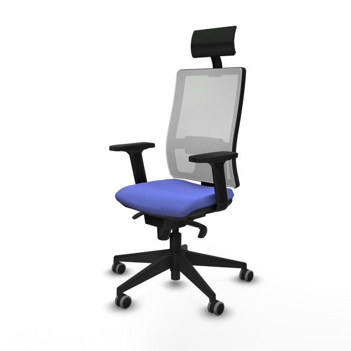 PIQUERAS Y CRESPO Silla de oficina Horna con mecanismo Sincro, Azul claro y Blanco
