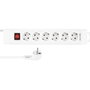 Rev Regleta de enchufes Supraline 6 tomas con interruptor blanco 2,4m