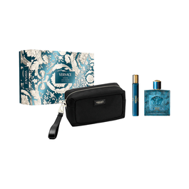 Set Versace: Eros, Eau De Parfum, For Men, 100 ml + Eros, Eau De Parfum, For Men, 10 ml + Versace, Zippered, GWP Textile Pouch, Black