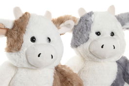 DKD Home Decor Peluche Vaca Marron Gris Poliester 22 x 24 x 25 cm