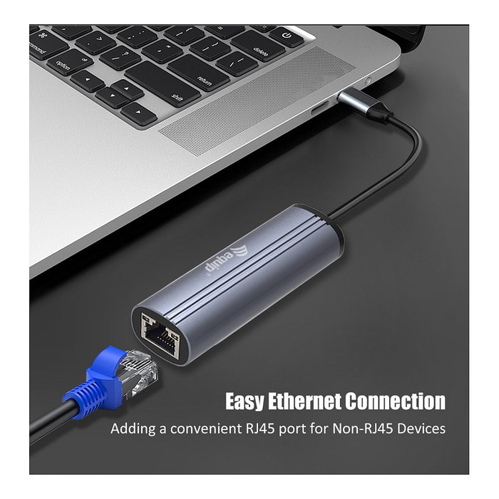 Equip Adaptador USB-C a RJ45 Gigabit y USB PD 100W Gris Equip Adaptador USB-C a RJ45 Gigabit y USB PD 100W Gris