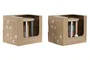 DKD Home Decor Set de 7 Bloques de Madera Multicolor Surtido