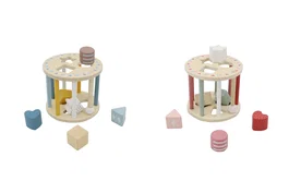 DKD Home Decor Set de 7 Bloques de Madera Multicolor Surtido