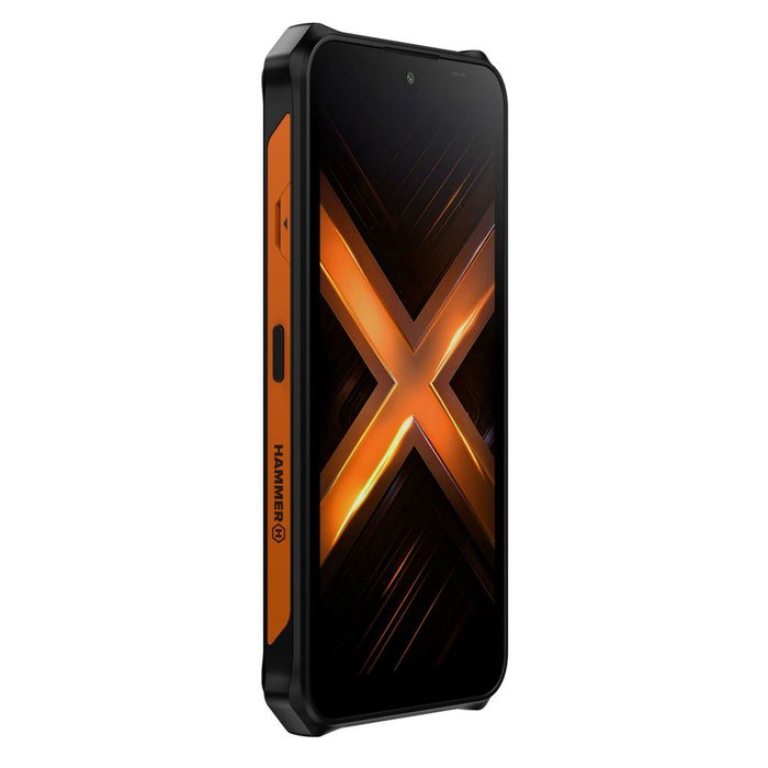 Hammer Energy X2 5G - Smartphone Todoterreno Rugerizado, 8+256GB, IP69/MIL-STD-810H, Pantalla 6.1" IPS, Cámara 50MP, Batería 5000 mAh, Negro-Naranja