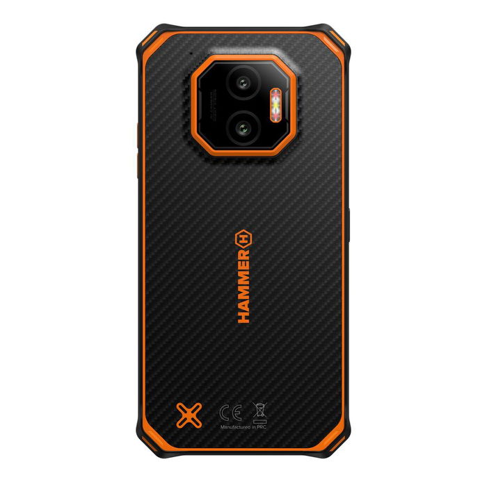 Hammer Energy X2 5G - Smartphone Todoterreno Rugerizado, 8+256GB, IP69/MIL-STD-810H, Pantalla 6.1" IPS, Cámara 50MP, Batería 5000 mAh, Negro-Naranja