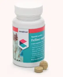 Covetrus Nutricarevet Suplemento Cardiaco para Gatos 80 Comprimidos - Apoyo Cardíaco con L-Carnitina, Omega 3 y DHA