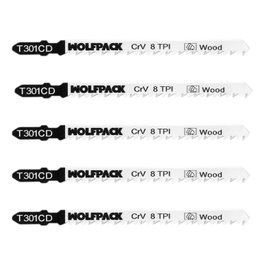 WOLFPACK LINEA PROFESIONAL Hojas de Sierra Calar para Madera Corte Medio, 5 Piezas