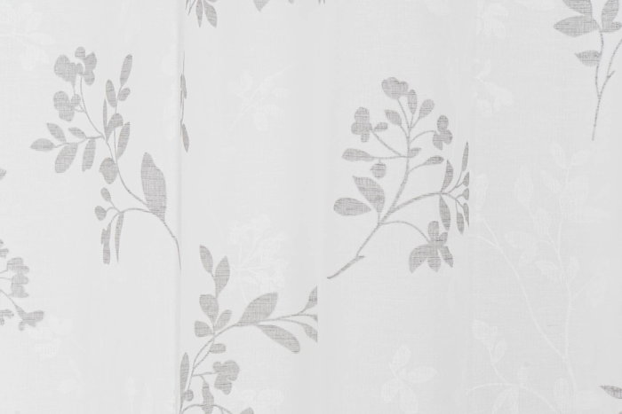 DKD Home Decor Cortina Shabby Gris Claro Blanco Poliéster Visillo Hojas 270 x 140 cm (2 Unidades)