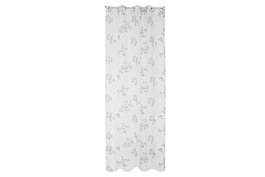 DKD Home Decor Cortina Shabby Gris Claro Blanco Poliéster Visillo Hojas 270 x 140 cm (2 Unidades)