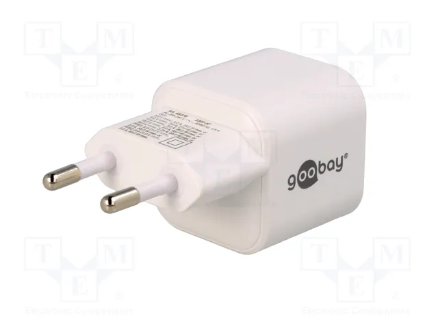 GOOBAY Cargador de Red 65W USB C Power Delivery GaN Blanco