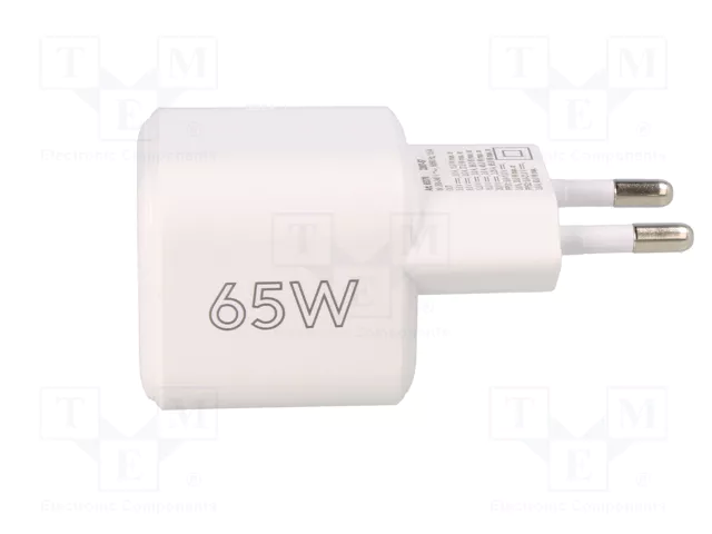 GOOBAY Cargador de Red 65W USB C Power Delivery GaN Blanco