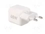 GOOBAY Cargador de Red 65W USB C Power Delivery GaN Blanco