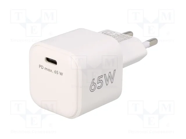 GOOBAY Cargador de Red 65W USB C Power Delivery GaN Blanco