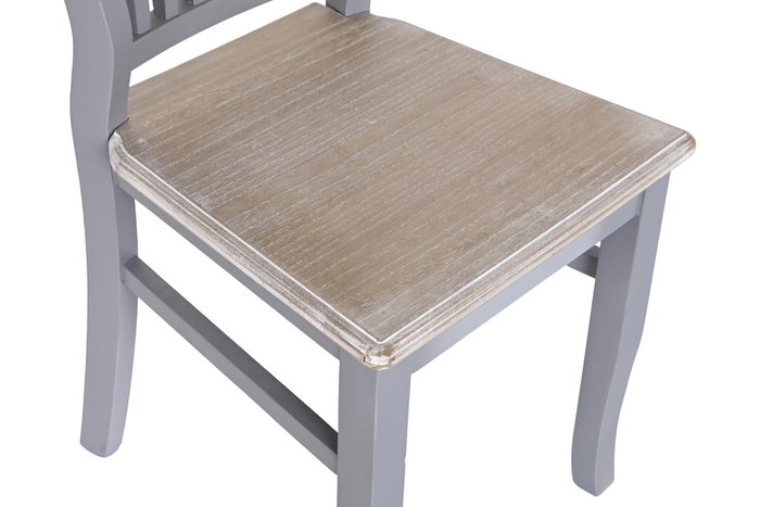 DKD Home Decor Silla Tradicional Victoria Gris Natural 40 x 94.5 x 42 cm