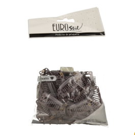 EuroStil Bolsa de 50 Clips para Extensiones Marrón 32 cm