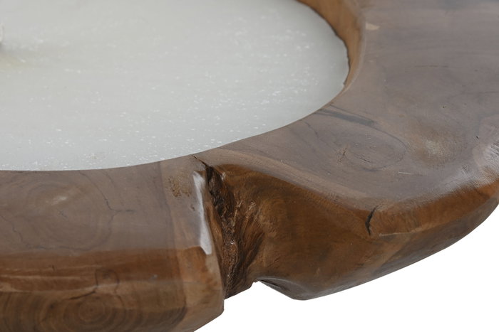 DKD Home Decor Vela de Cera de Parafina y Teca Natural Reutilizable